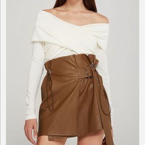 Ivory Ruched Cross Wrap Top